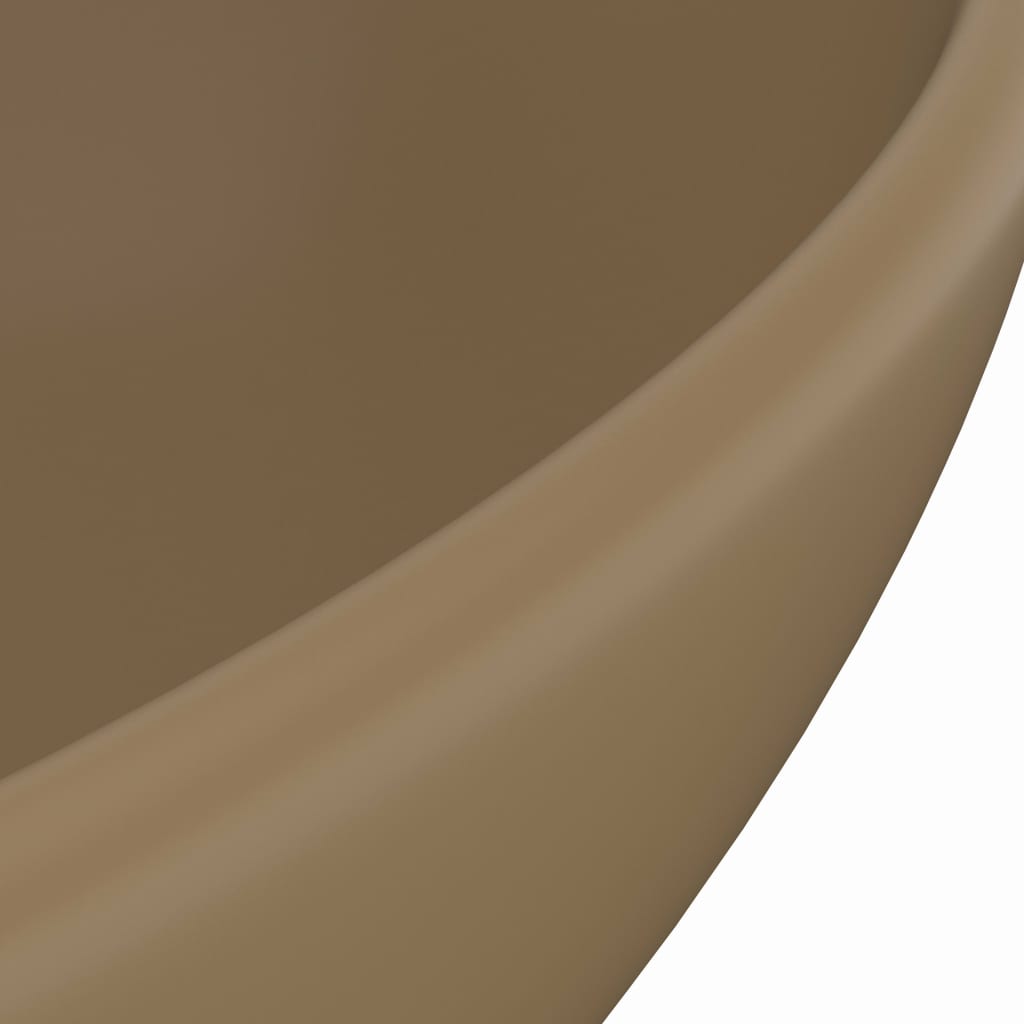 vidaXL Luxuriöses Ovales Waschbecken Matt Creme 40x33 cm Keramik