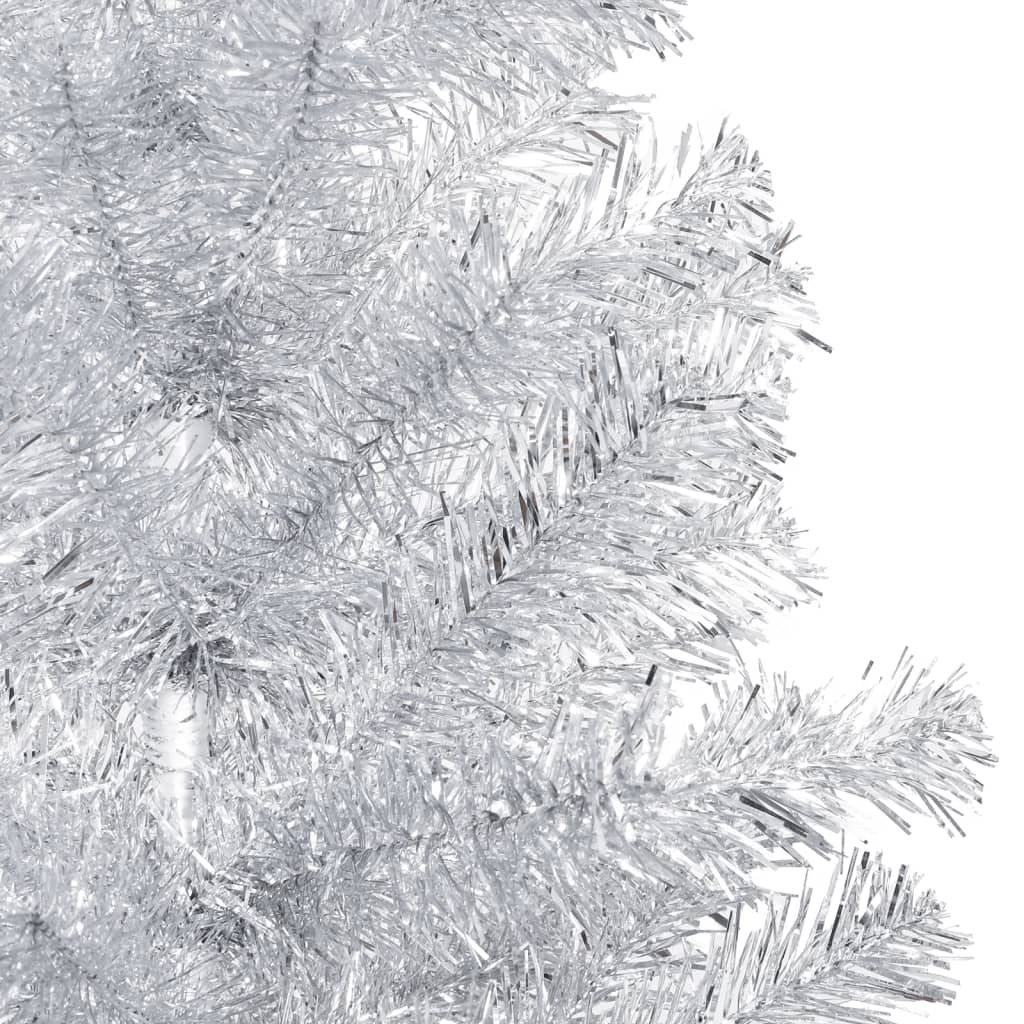 vidaXL Künstlicher Weihnachtsbaum mit LEDs & Kugeln Silbern 240cm PET