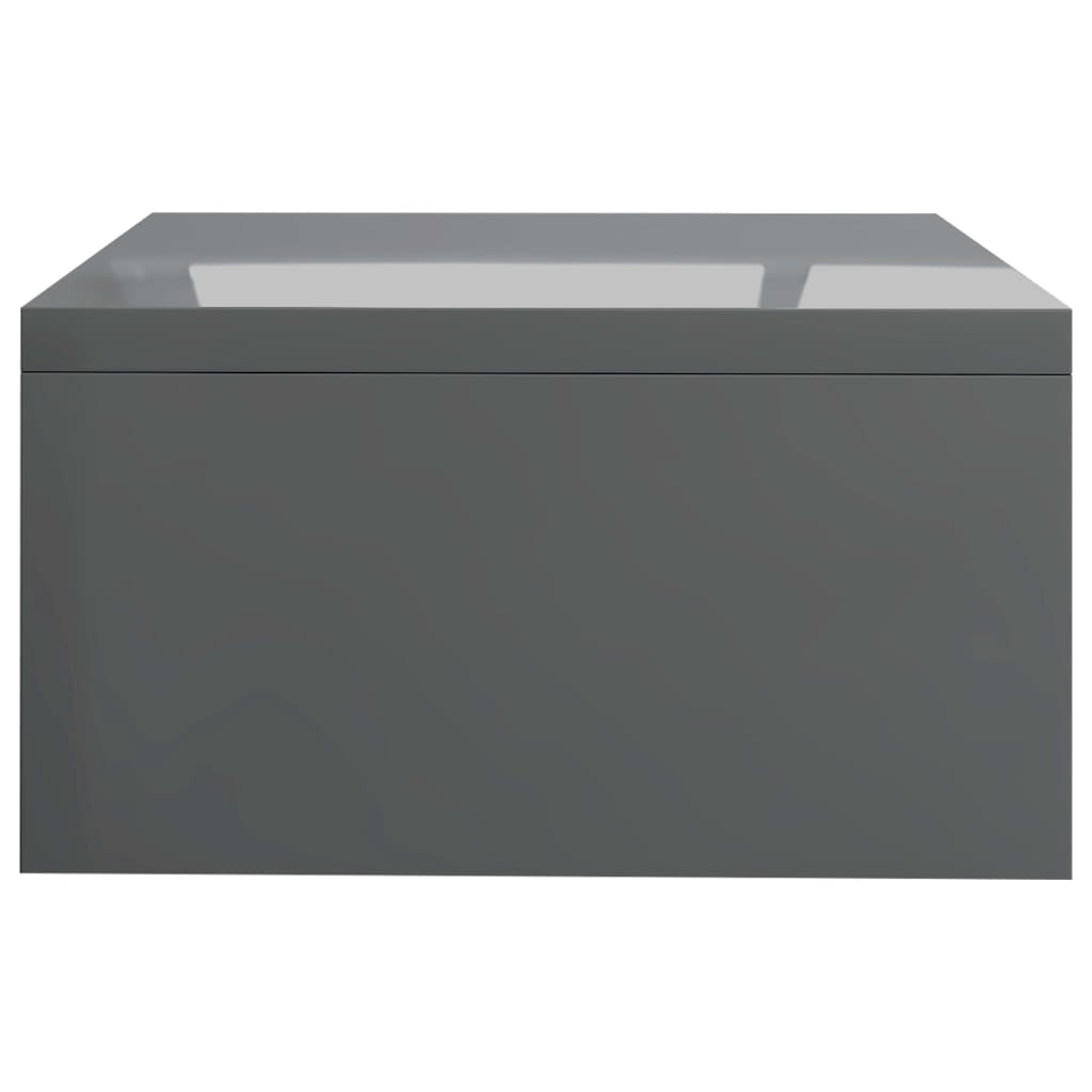 vidaXL Monitorständer Hochglanz-Grau 42×24×13 cm Spanplatte