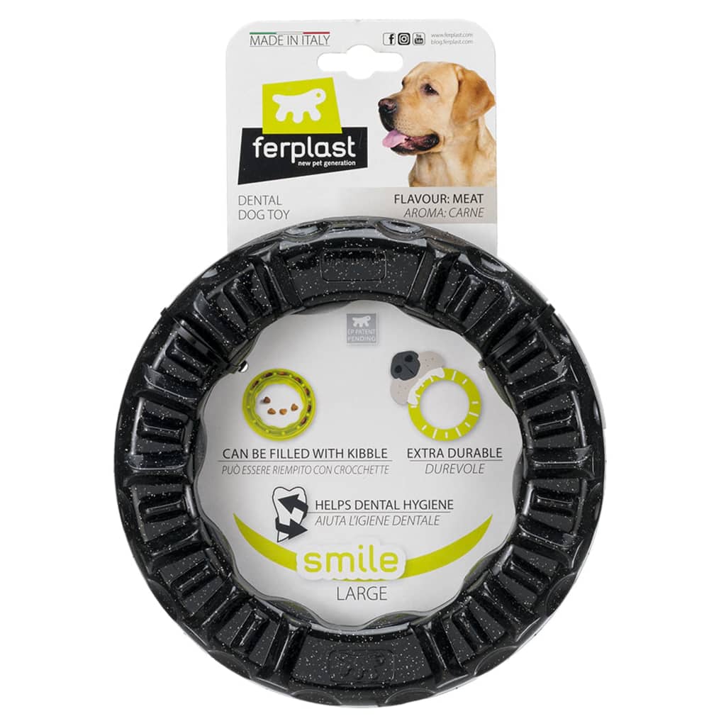 Ferplast Kauspielzeug für Hunde Smile Groß 20x18x4 cm Schwarz