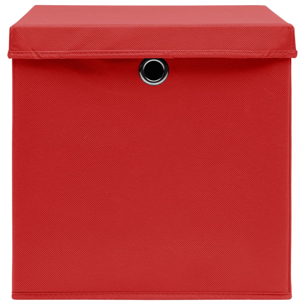 vidaXL Aufbewahrungsboxen mit Deckeln 4 Stk. 28x28x28 cm Rot
