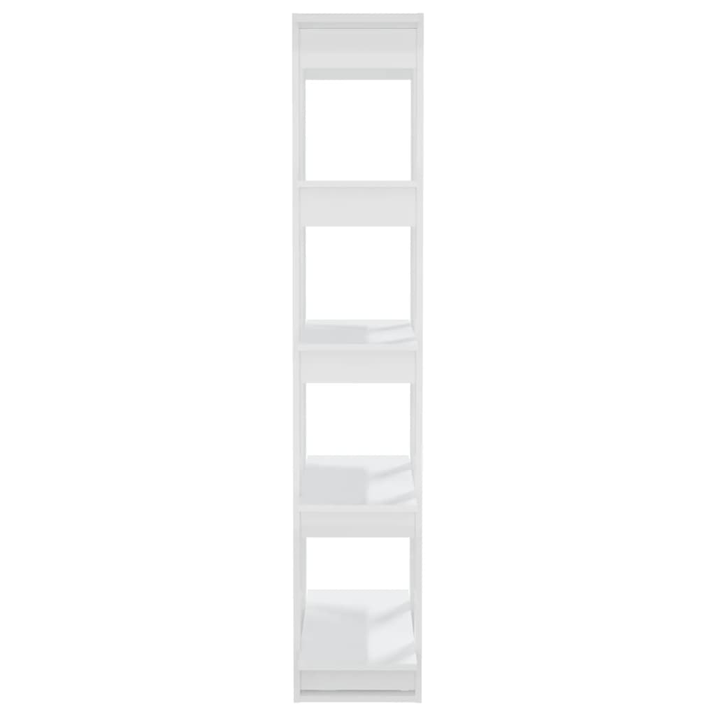 vidaXL Bücherregal/Raumteiler Hochglanz-Weiß 80x30x160 cm