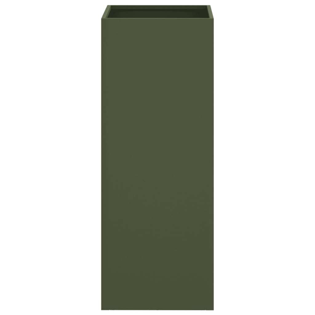 vidaXL Pflanzkübel Olivgrün 32x27,5x75 cm Kaltgewalzter Stahl
