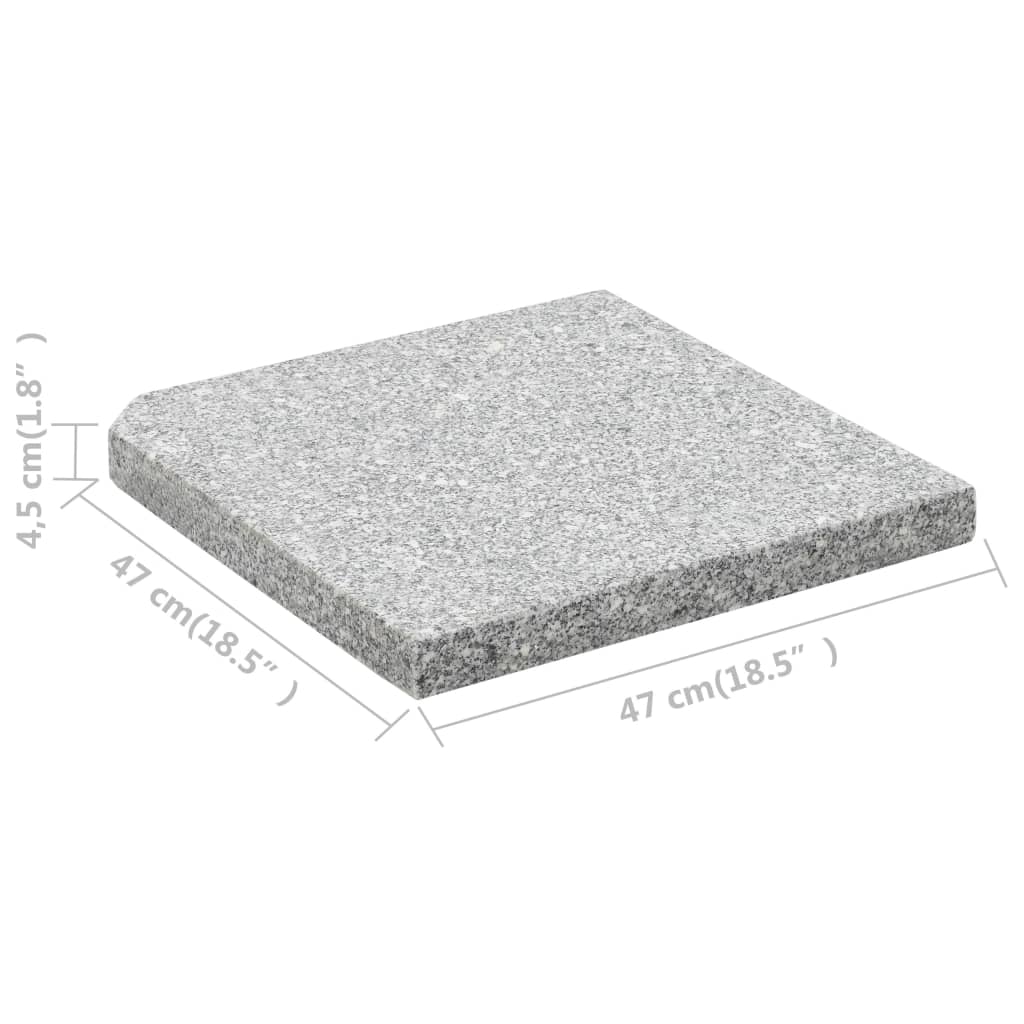 vidaXL Sonnenschirm-Gewichtsplatte Granit 25 kg Quadratisch Grau