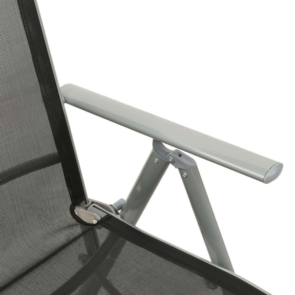 vidaXL Garten-Liegestühle 2 Stk. Textilene und Aluminium Silbern