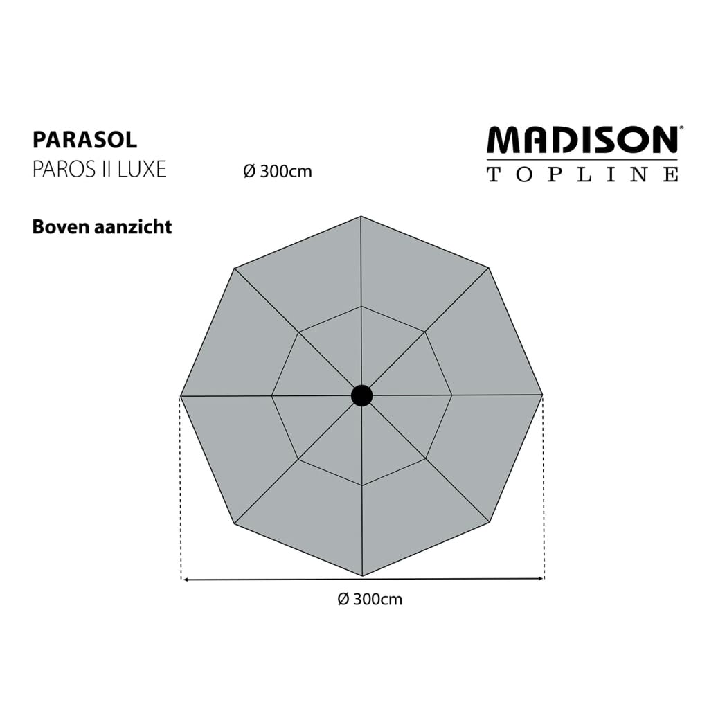 Madison Sonnenschirm Paros II Luxe 300 cm Salbeigrün