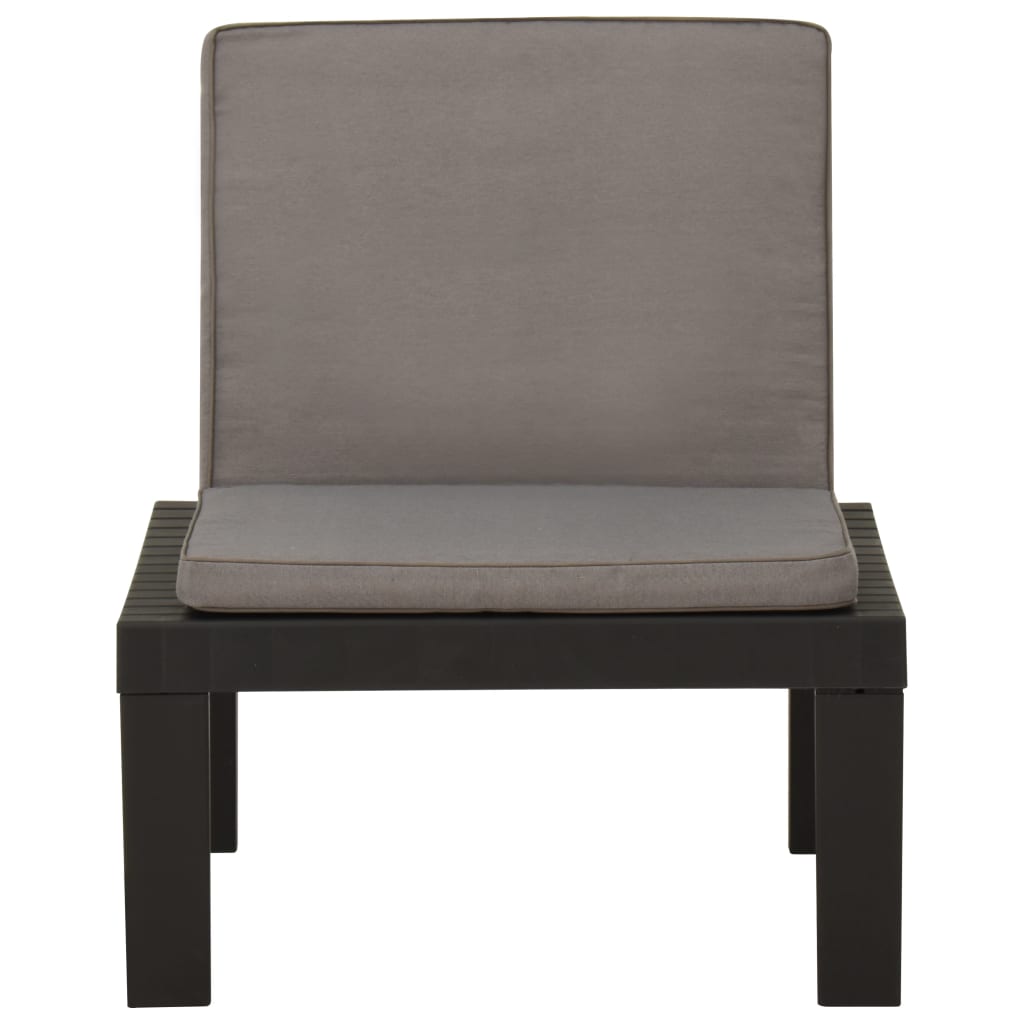 vidaXL Garten-Lounge-Stuhl mit Auflage Kunststoff Grau