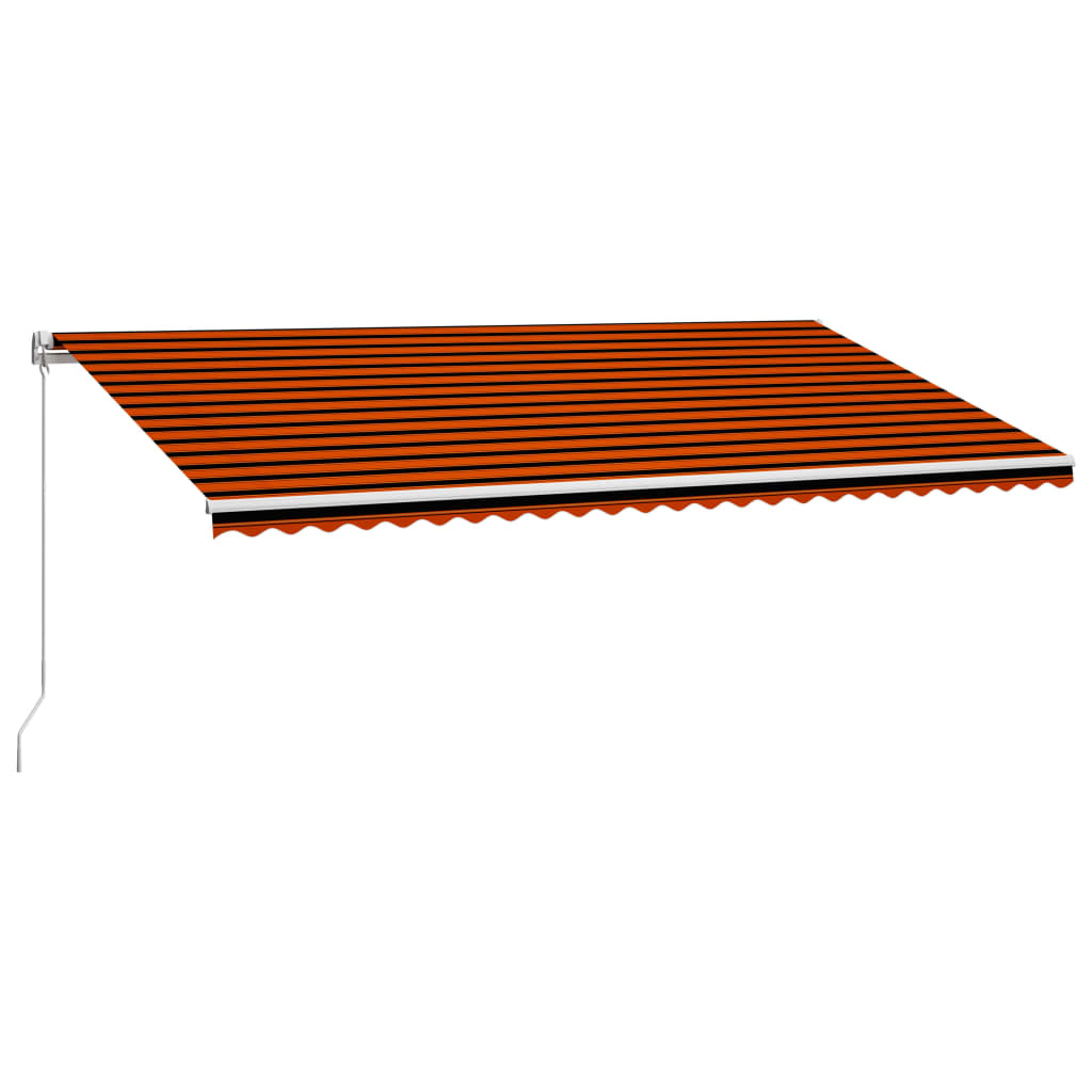 vidaXL Einziehbare Markise Handbetrieben 600 x 300 cm Orange und Braun
