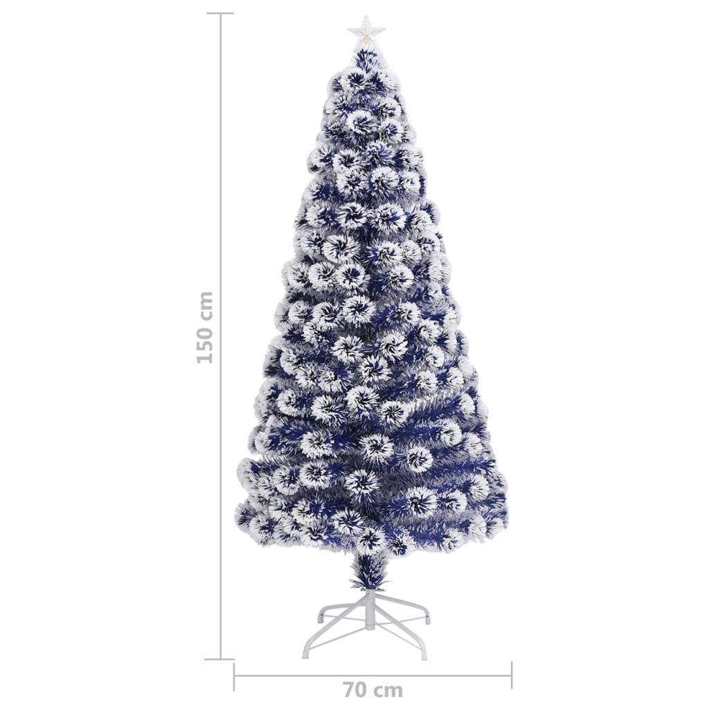 vidaXL Künstlicher Weihnachtsbaum mit Beleuchtung 150 cm Glasfaser