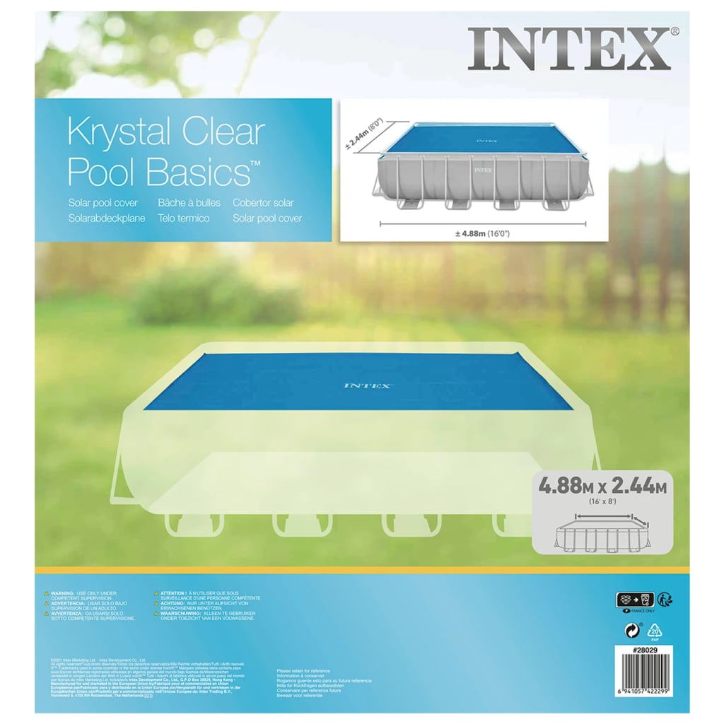 Intex Solar Poolabdeckung Blau 476x234 cm Polyethylen
