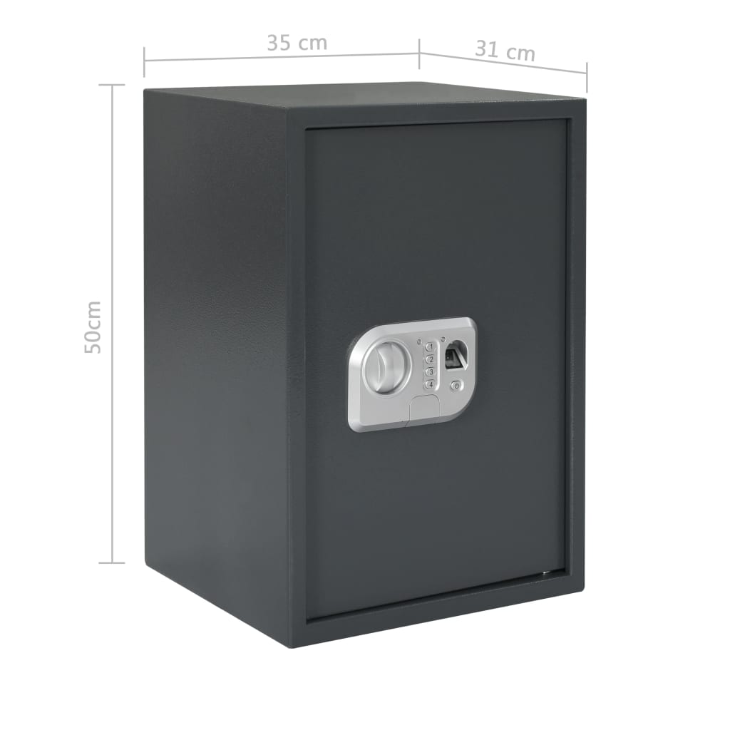 vidaXL Digitaler Tresor mit Fingerabdruck Dunkelgrau 35x31x50 cm