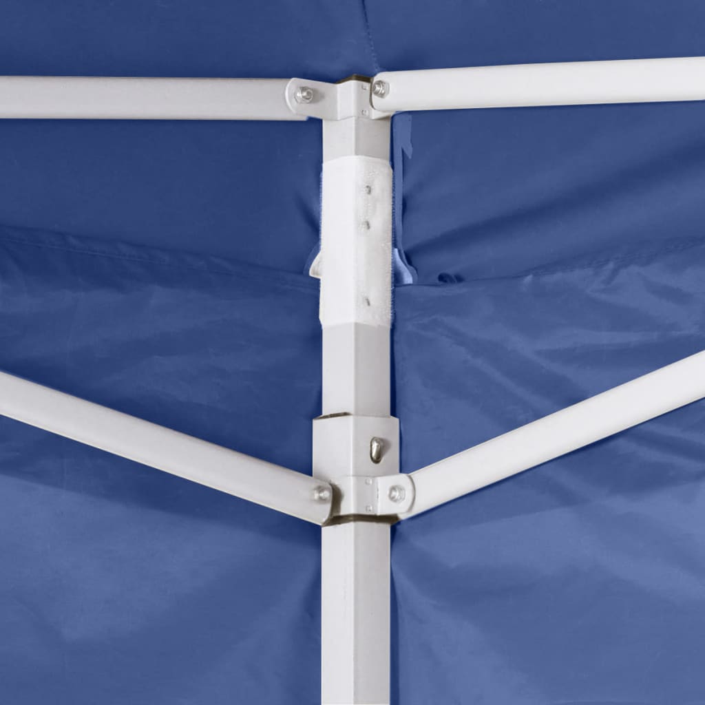 vidaXL Profi-Partyzelt Faltbar mit 2 Seitenwänden 2×2m Stahl Blau