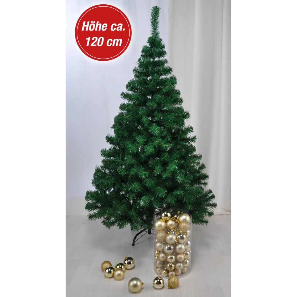 HI Weihnachtsbaum mit Ständer aus Metall Grün 120 cm