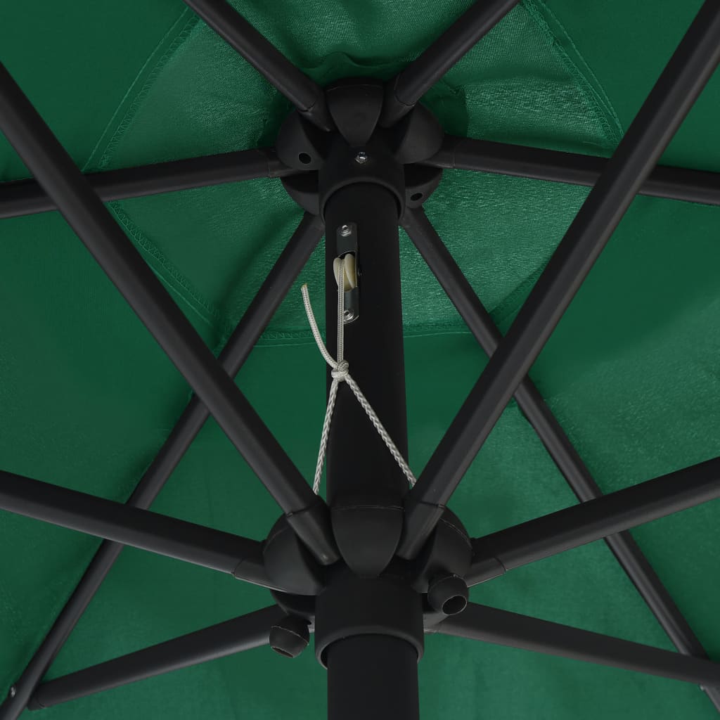 vidaXL Sonnenschirm mit Aluminium-Mast 270 x 246 cm Grün