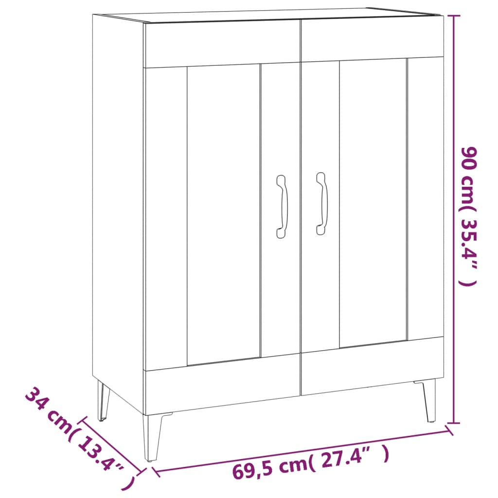 vidaXL Sideboard Betongrau 69,5x34x90 cm Holzwerkstoff