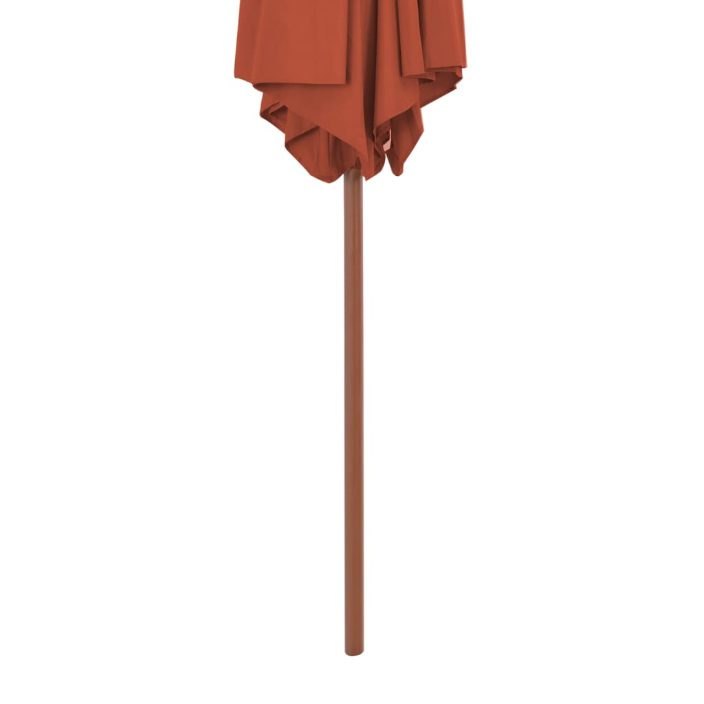 vidaXL Sonnenschirm mit Holz-Mast 270 cm Terrakotta