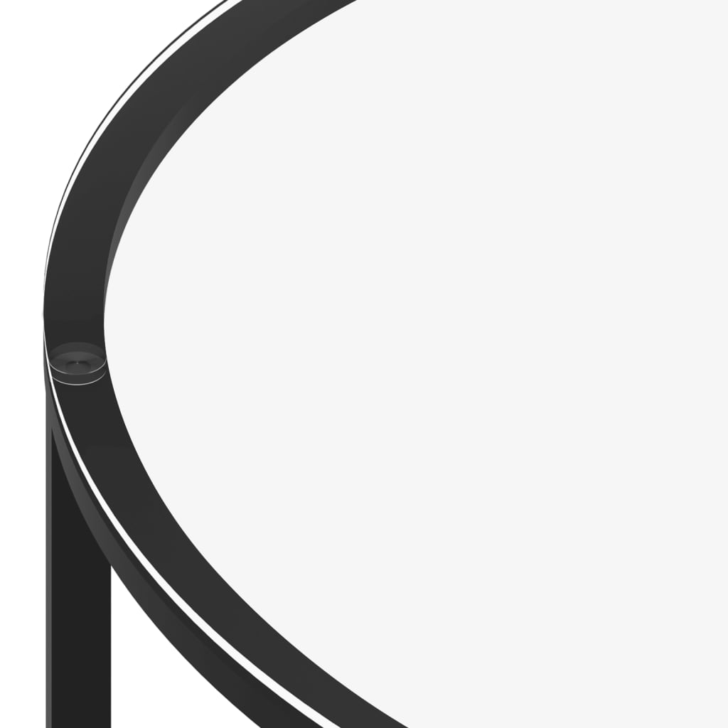 vidaXL Beistelltisch Schwarz und Weiße Marmor-Optik 70 cm Hartglas