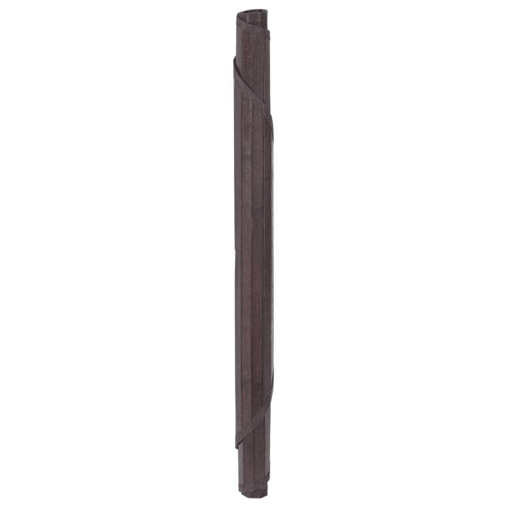 vidaXL Teppich Rund Dunkelbraun 80 cm Bambus