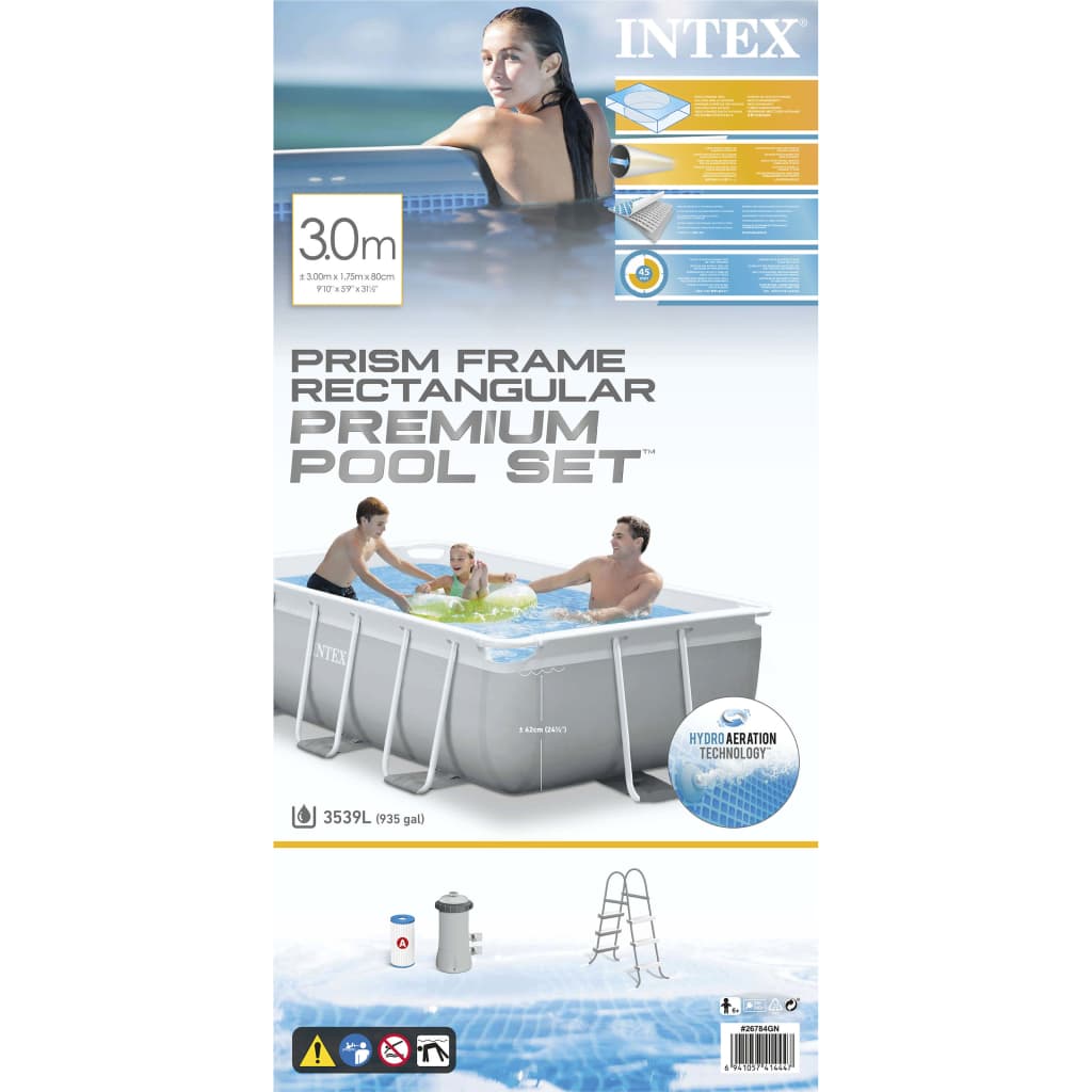 Intex Pool-Set Prism Frame Rechteckig 300x175x80 cm