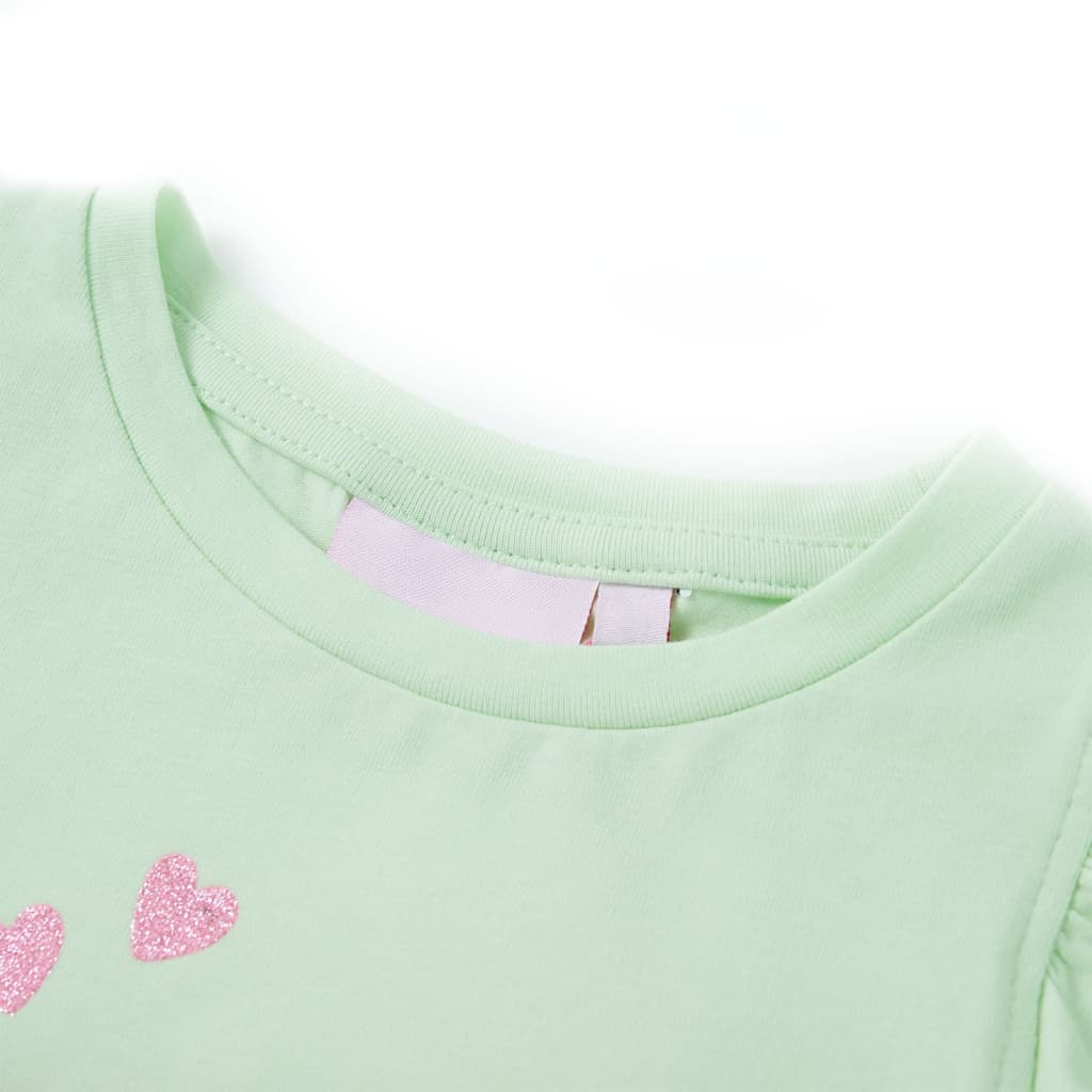 Kinder-T-Shirt mit Rüschenärmeln Zartgrün 92