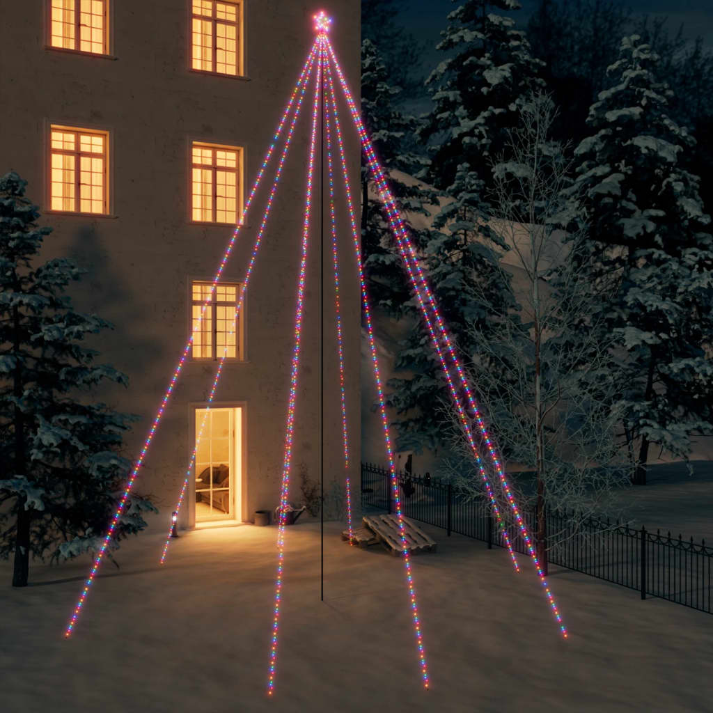 vidaXL Weihnachtsbaum-Lichterketten Indoor Outdoor 1300 LEDs Bunt 8 m