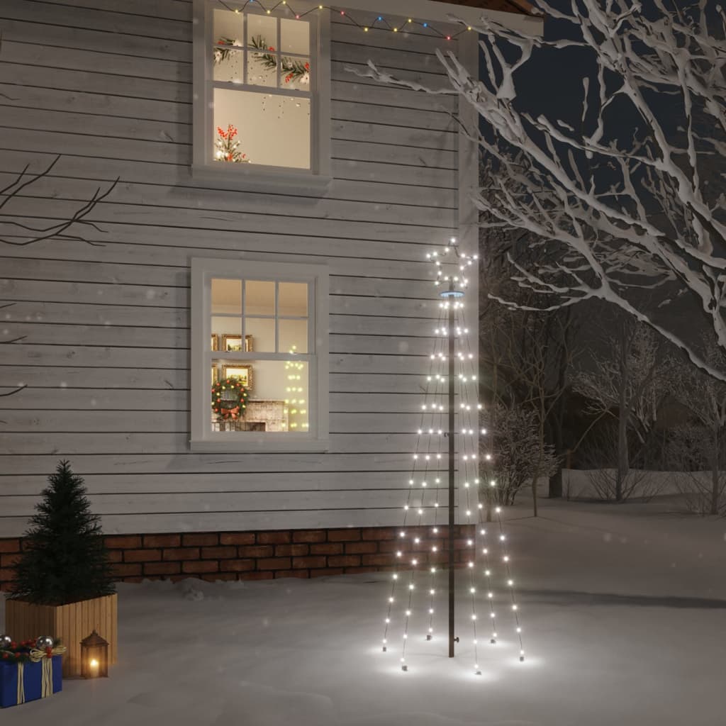 vidaXL LED-Weihnachtsbaum mit Erdnägeln Kaltweiß 108 LEDs 180 cm