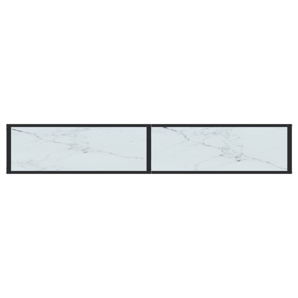 vidaXL Konsolentisch Weiß Marmor-Optik 200x35x75,5 cm Hartglas