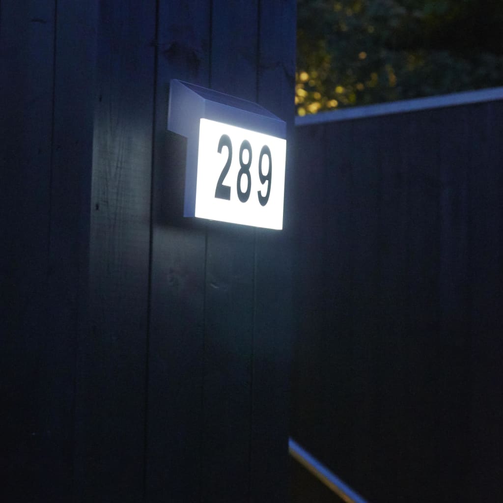 Luxform Solar-LED-Hausnummer-Wandleuchte Cornwall Weiß 34106