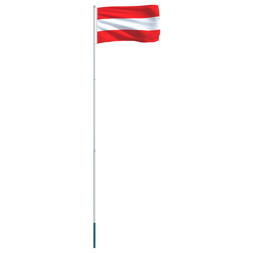 vidaXL Flagge Österreichs und Mast Aluminium 4 m