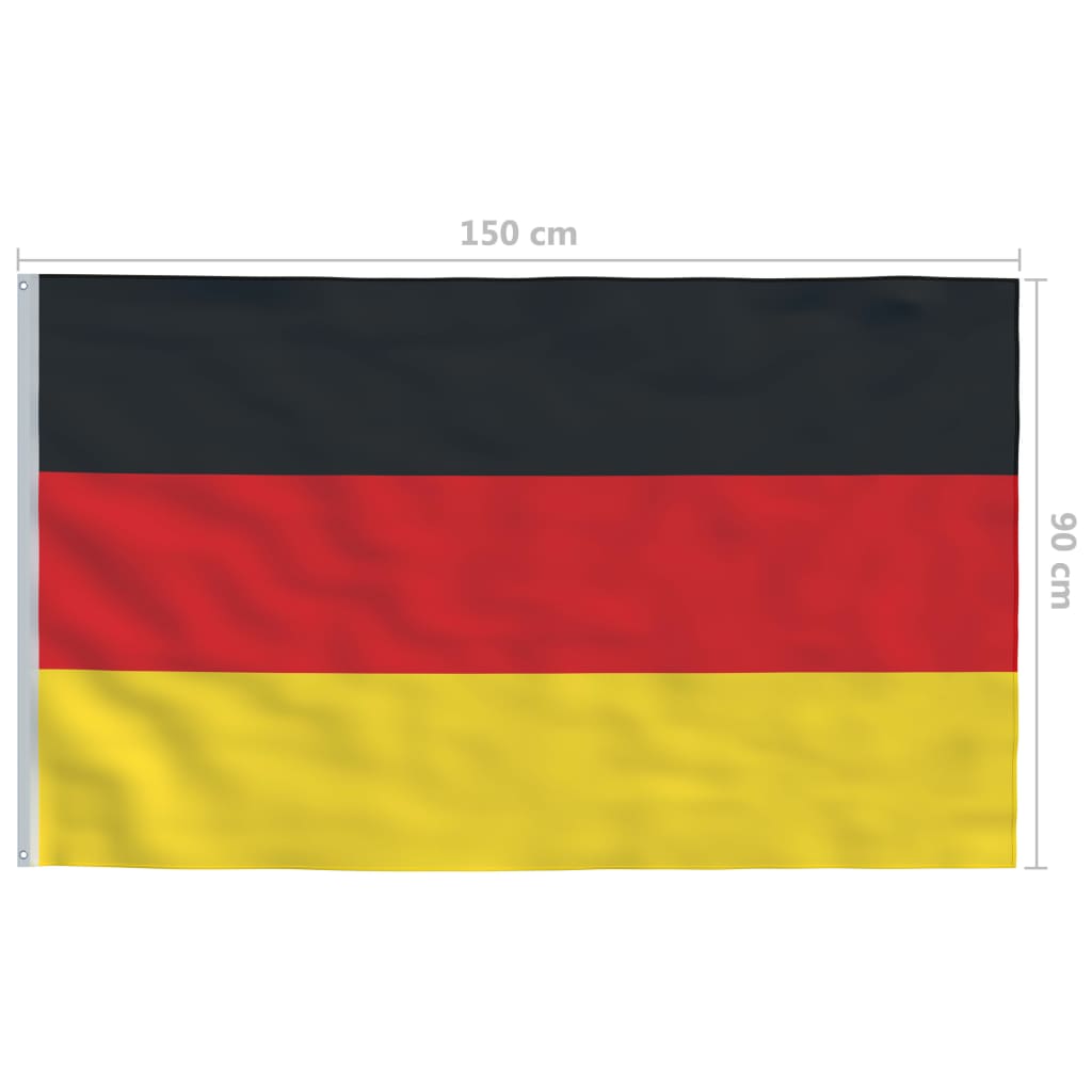 vidaXL Flagge Deutschlands und Mast Aluminium 6 m