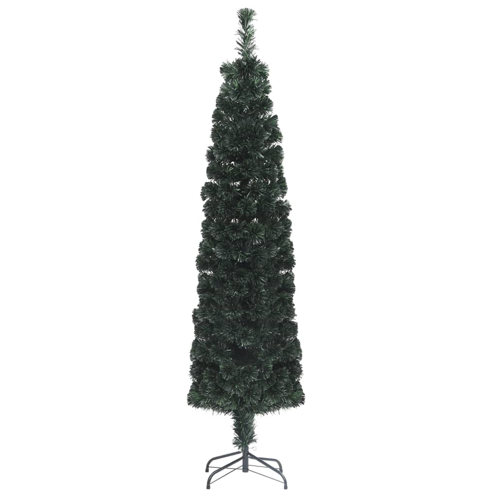 vidaXL Künstlicher Weihnachtsbaum Schlank mit Ständer 210 cm Glasfaser