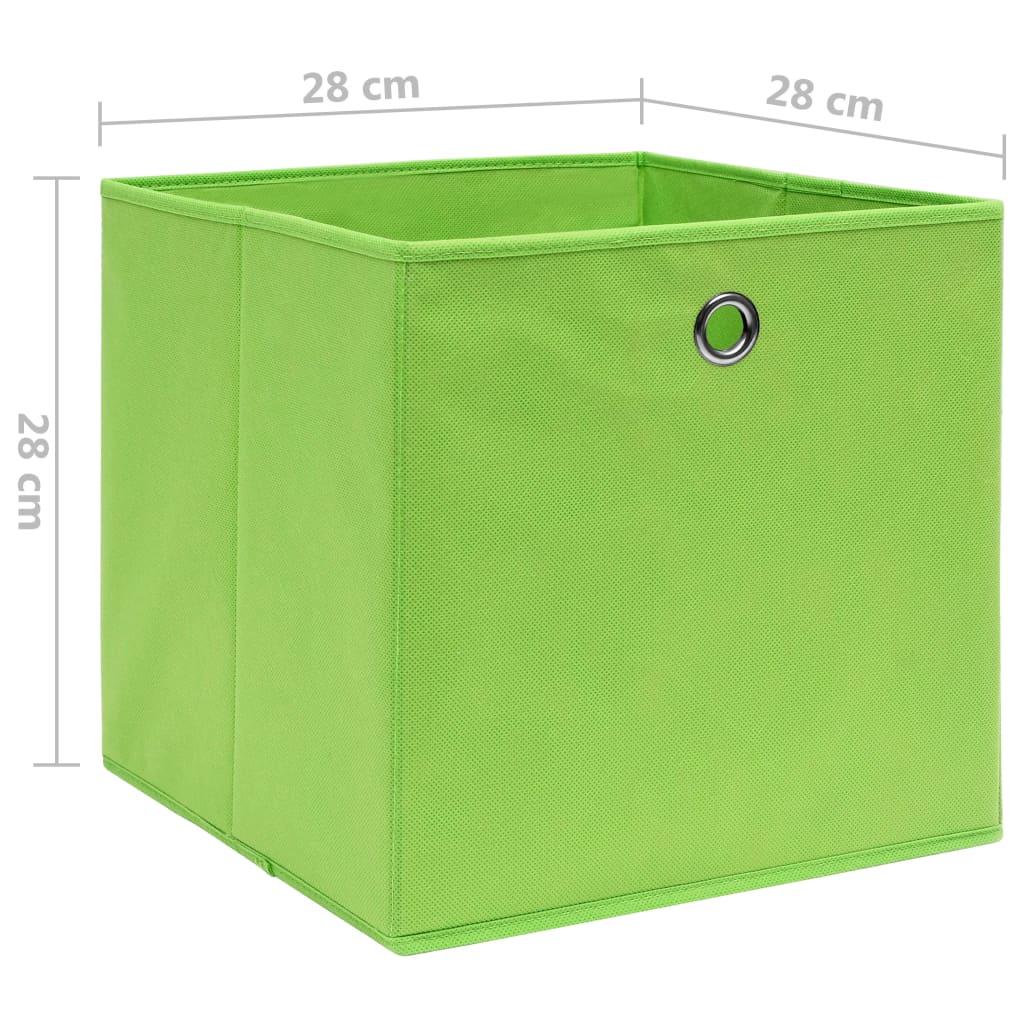 vidaXL Aufbewahrungsboxen 10 Stk. Vliesstoff 28x28x28 cm Grün