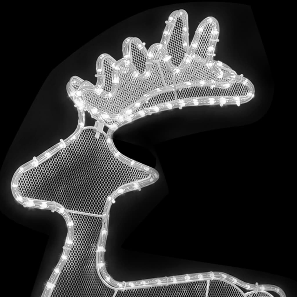 vidaXL Rentier Weihnachtsdekoration mit Mesh 306 LEDs 60x24x89 cm