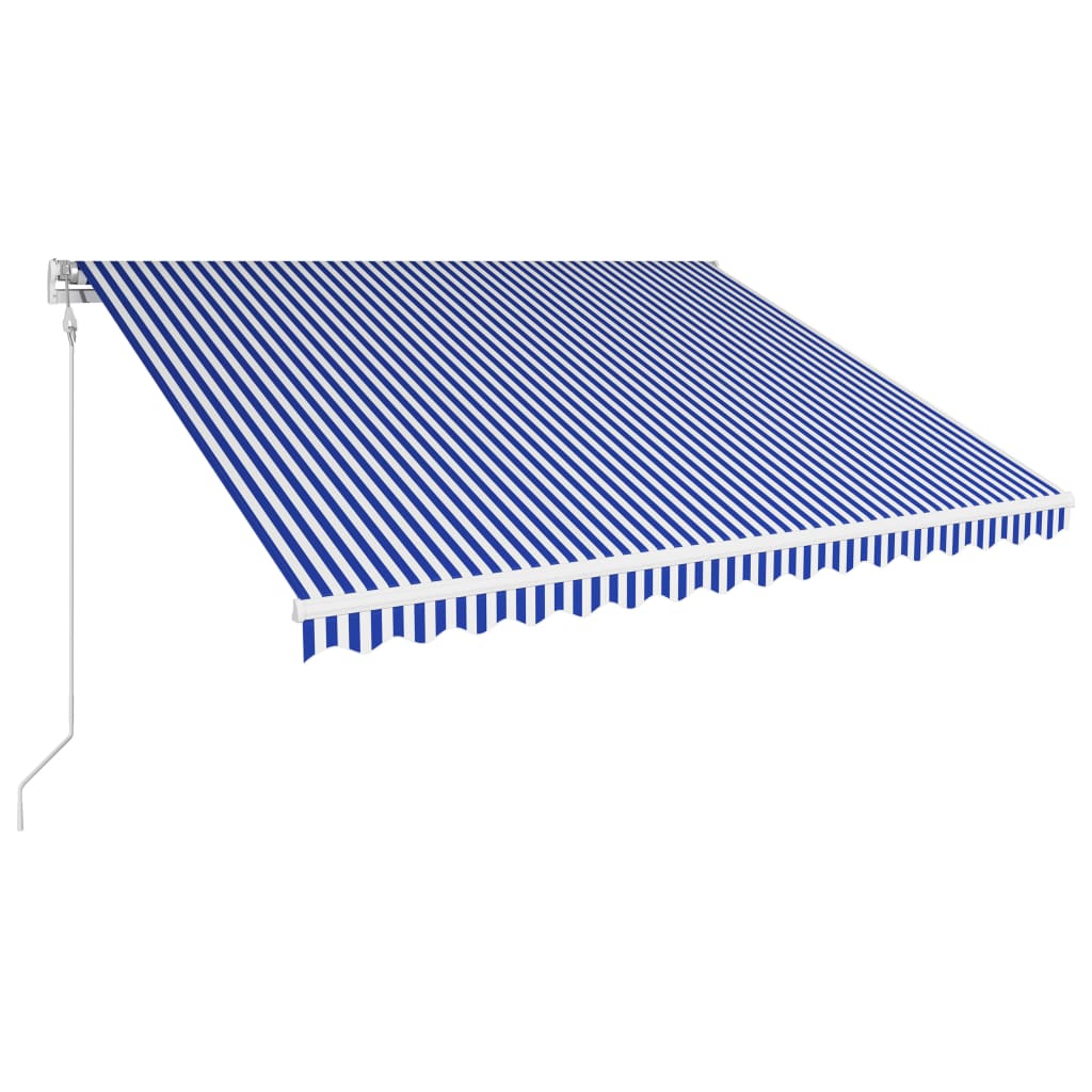 vidaXL Automatisch Einziehbare Markise 450×300 cm Blau und Weiß