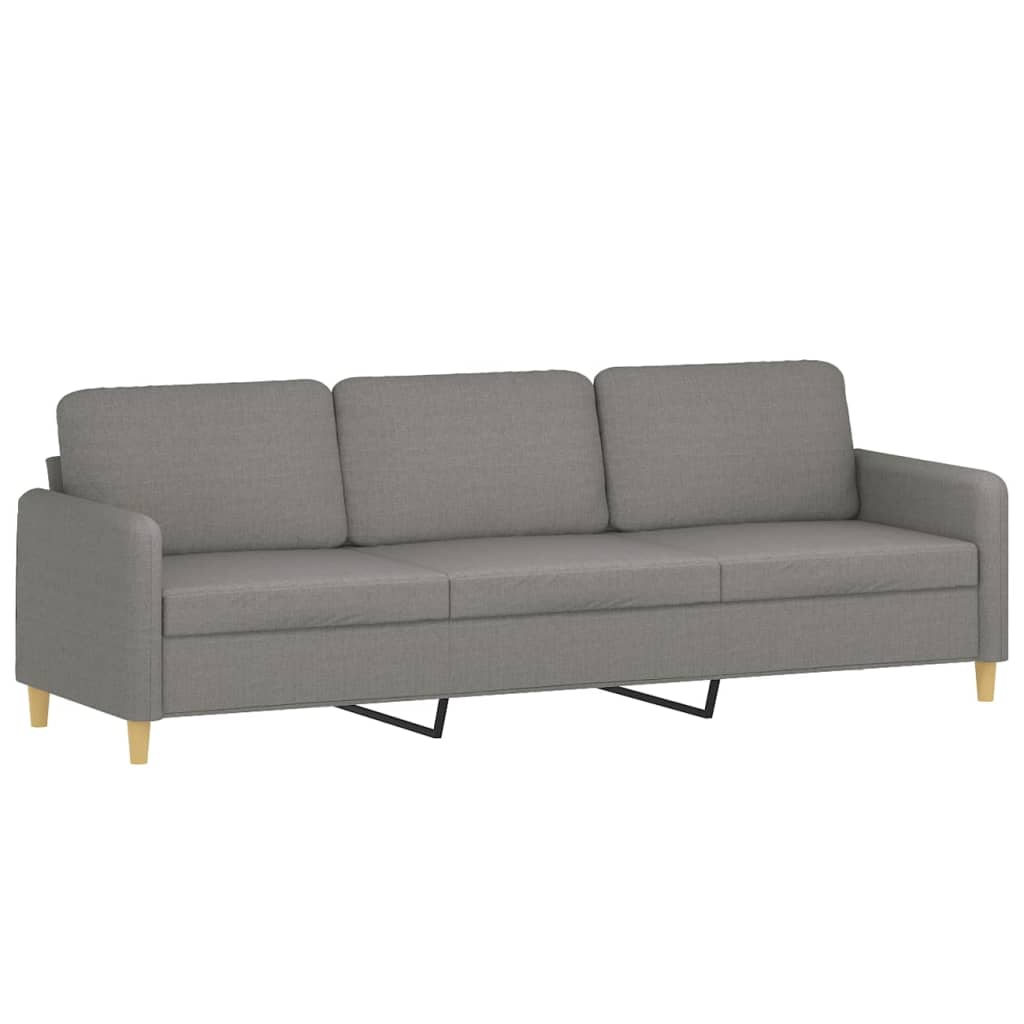 vidaXL 3-Sitzer-Sofa mit Kissen Dunkelgrau 210 cm Stoff