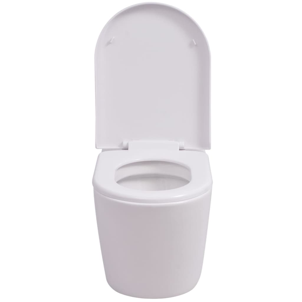 vidaXL Wandmontierte Toilette Keramik Weiß