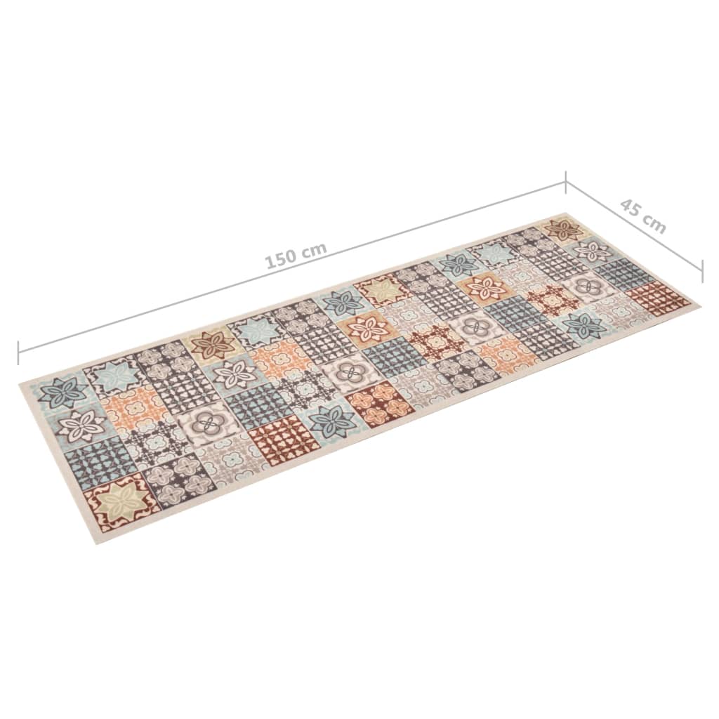 vidaXL Küchenteppich Waschbar Mosaik Mehrfarbig 45x150 cm