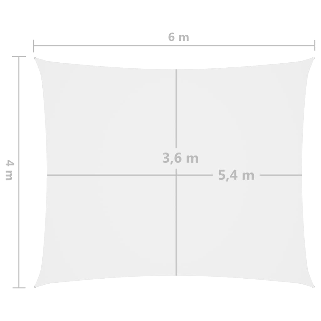 vidaXL Sonnensegel Oxford-Gewebe Rechteckig 4x6 m Weiß