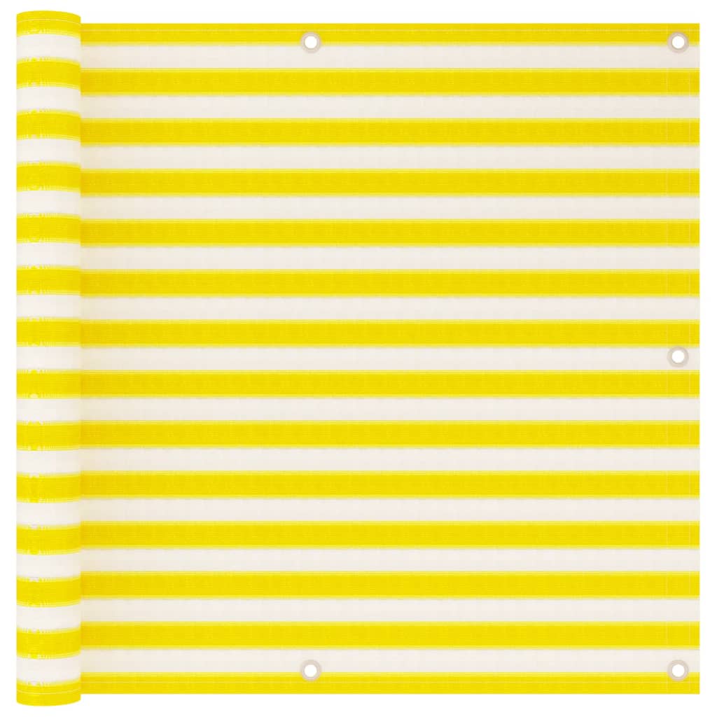 vidaXL Balkon-Sichtschutz Gelb und Weiß 90x500 cm HDPE