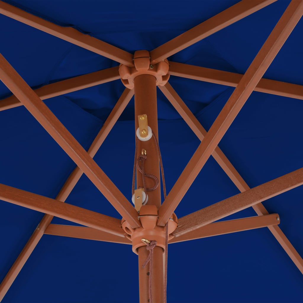 vidaXL Sonnenschirm mit Holzmast Blau 270 cm