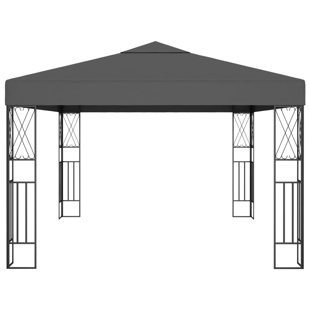 vidaXL Pavillon mit LED-Lichterkette 3x4 m Anthrazit Stoff