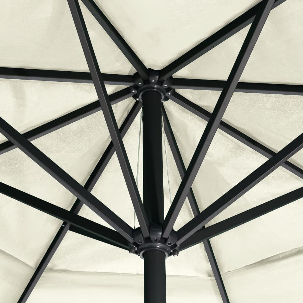 vidaXL Sonnenschirm mit Aluminium-Mast 600 cm Sandweiß