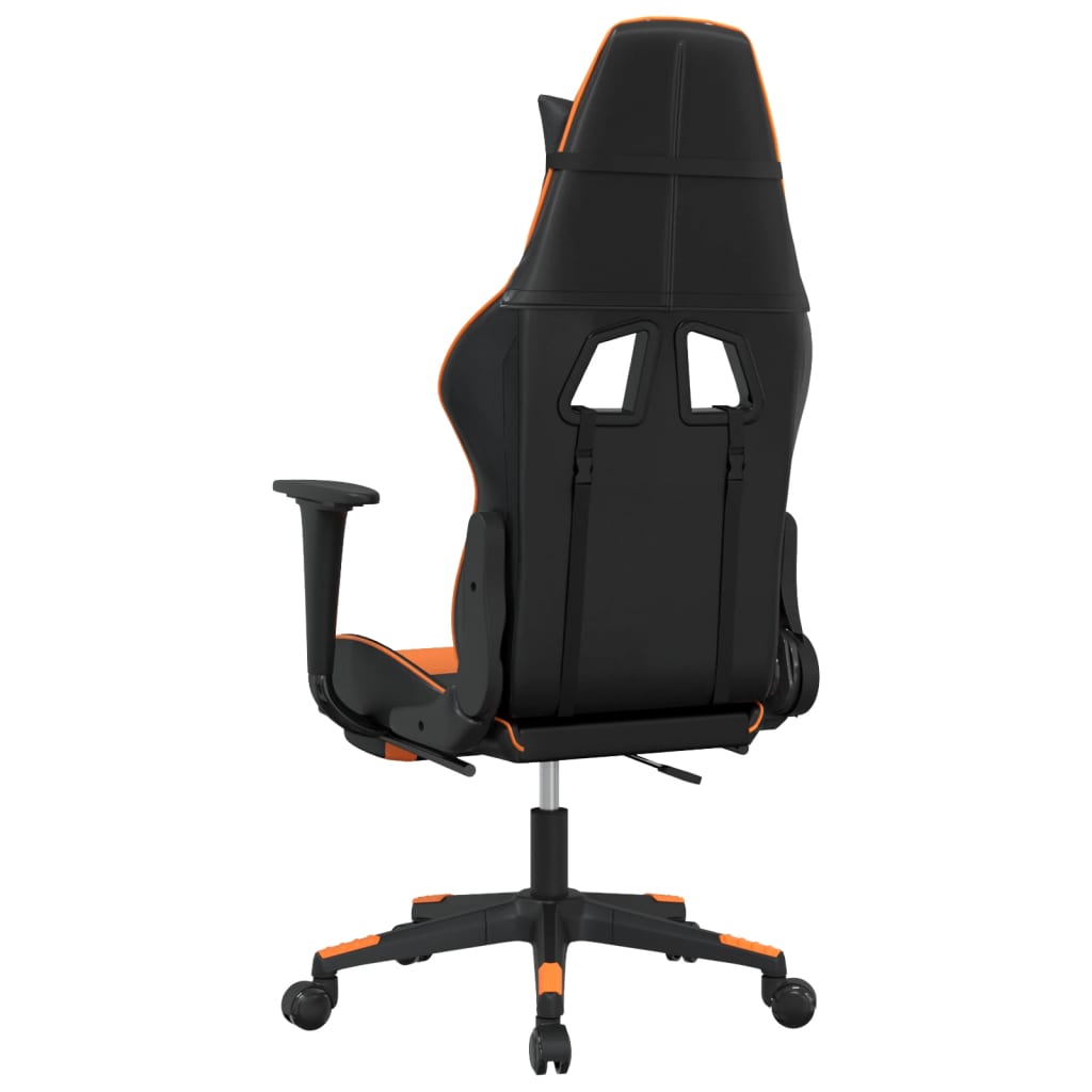 vidaXL Gaming-Stuhl mit Fußstütze Schwarz und Orange Kunstleder