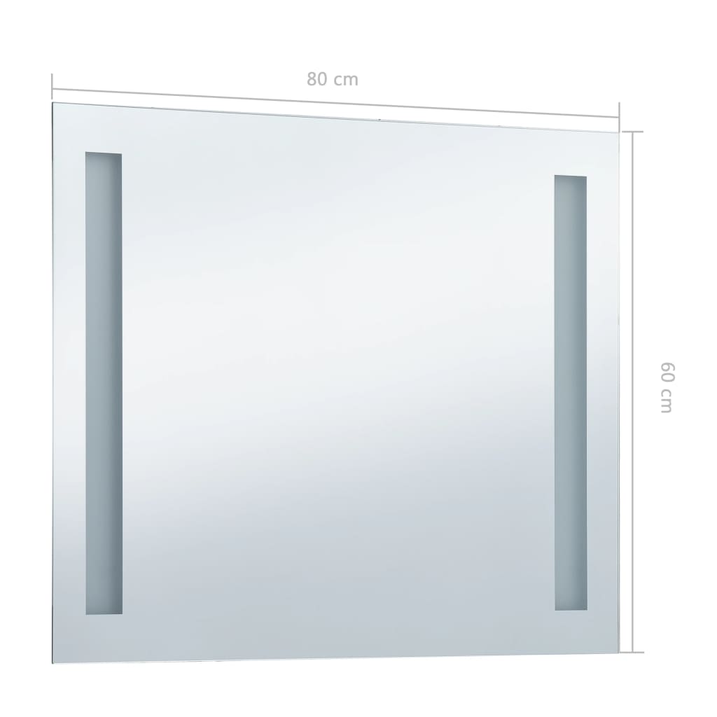 vidaXL Badezimmer-Wandspiegel mit LEDs 80x60 cm