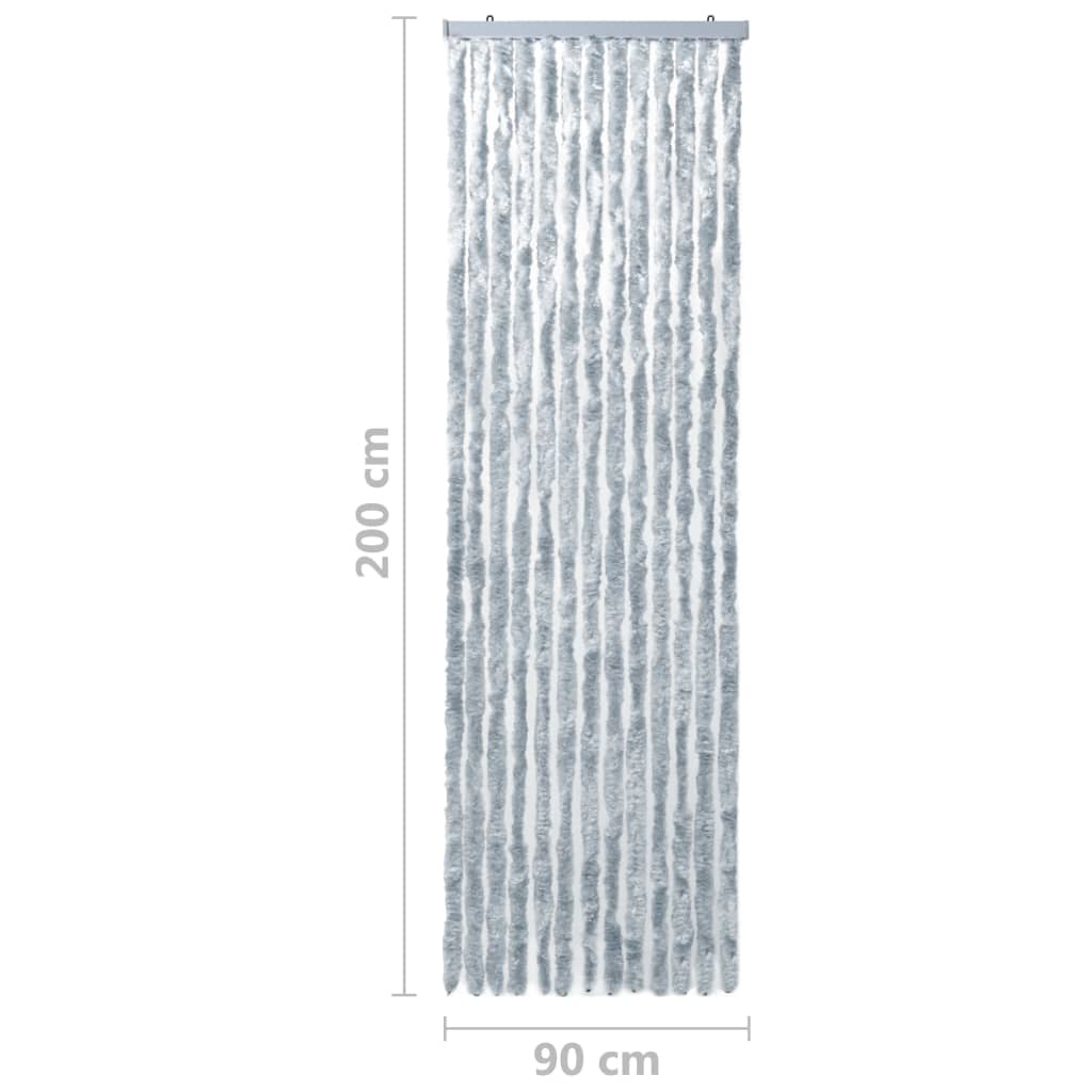 vidaXL Insektenschutz-Vorhang Weiß und Grau 90x200 cm Chenille