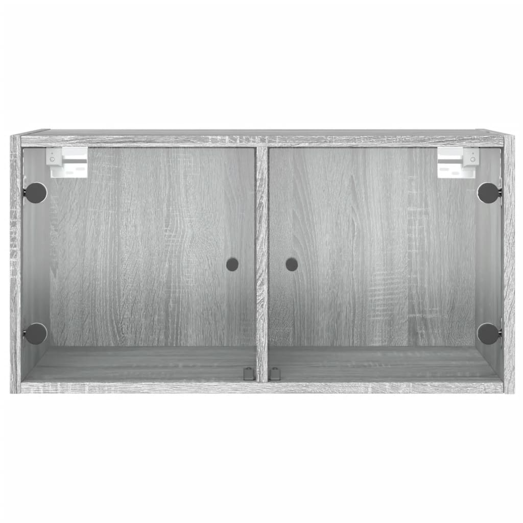 vidaXL Wandschrank mit Glastüren Grau Sonoma 68,5x37x35 cm