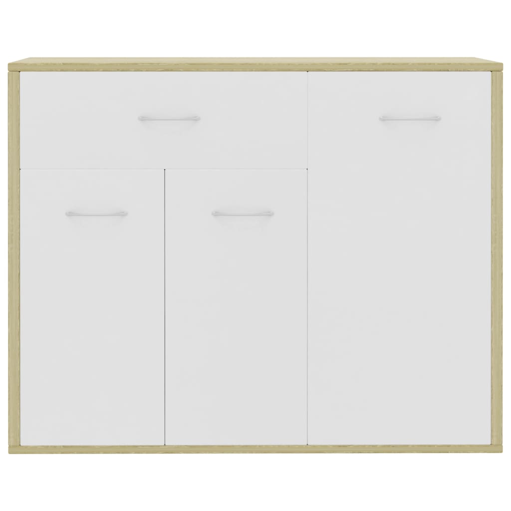 vidaXL Sideboard Weiß Sonoma-Eiche 88x30x70 cm Holzwerkstoff