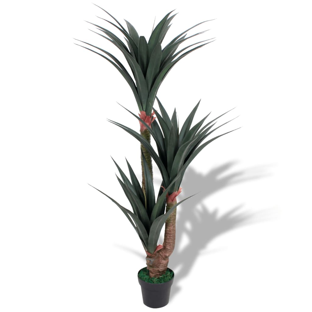vidaXL Künstliche Yucca-Pflanze mit Topf 155 cm Grün