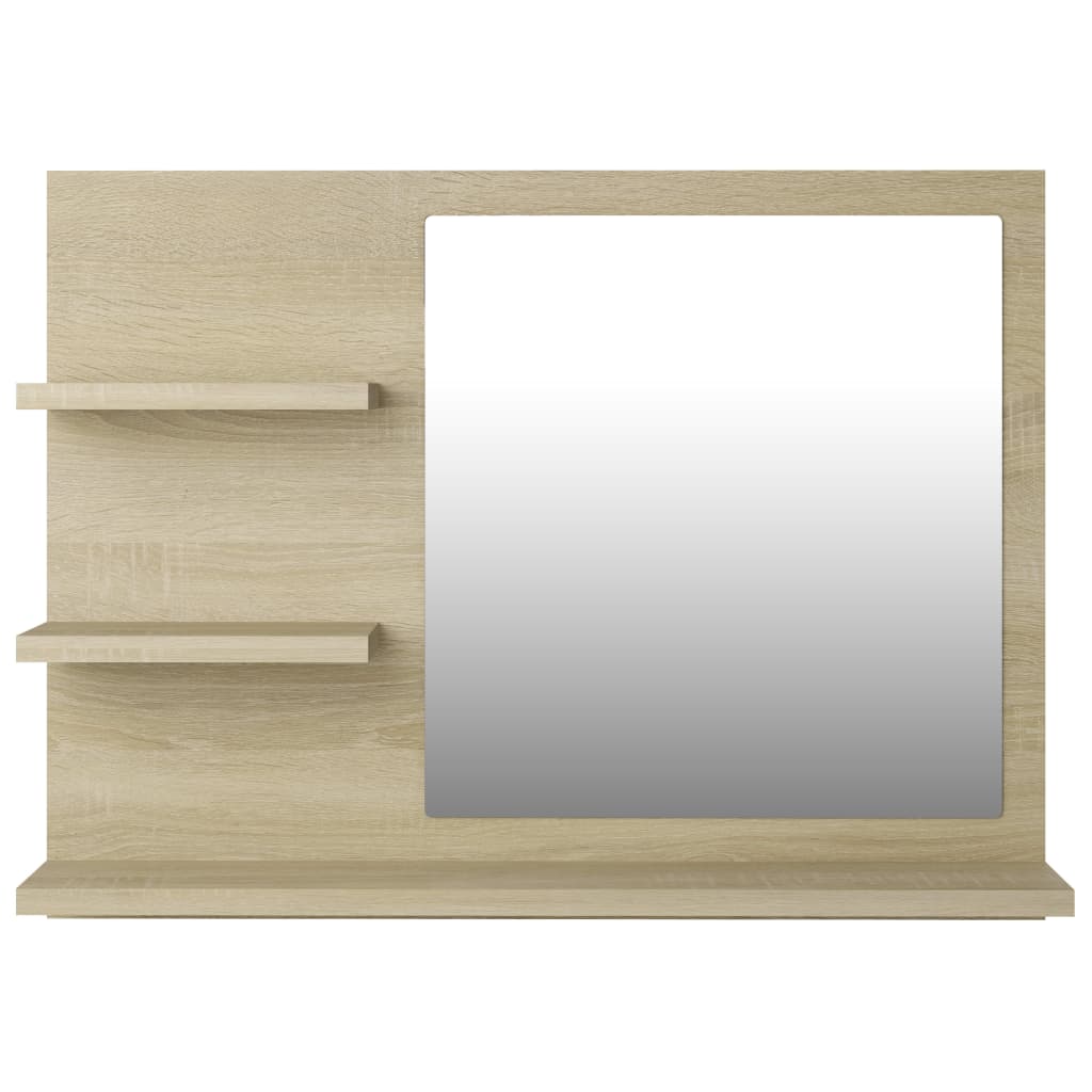 vidaXL Badspiegel Sonoma-Eiche 60x10,5x45 cm Holzwerkstoff