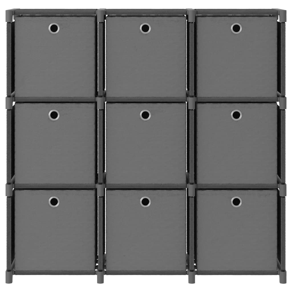 vidaXL Würfel-Regal mit Boxen 9 Fächer Grau 103x30x107,5 cm Stoff
